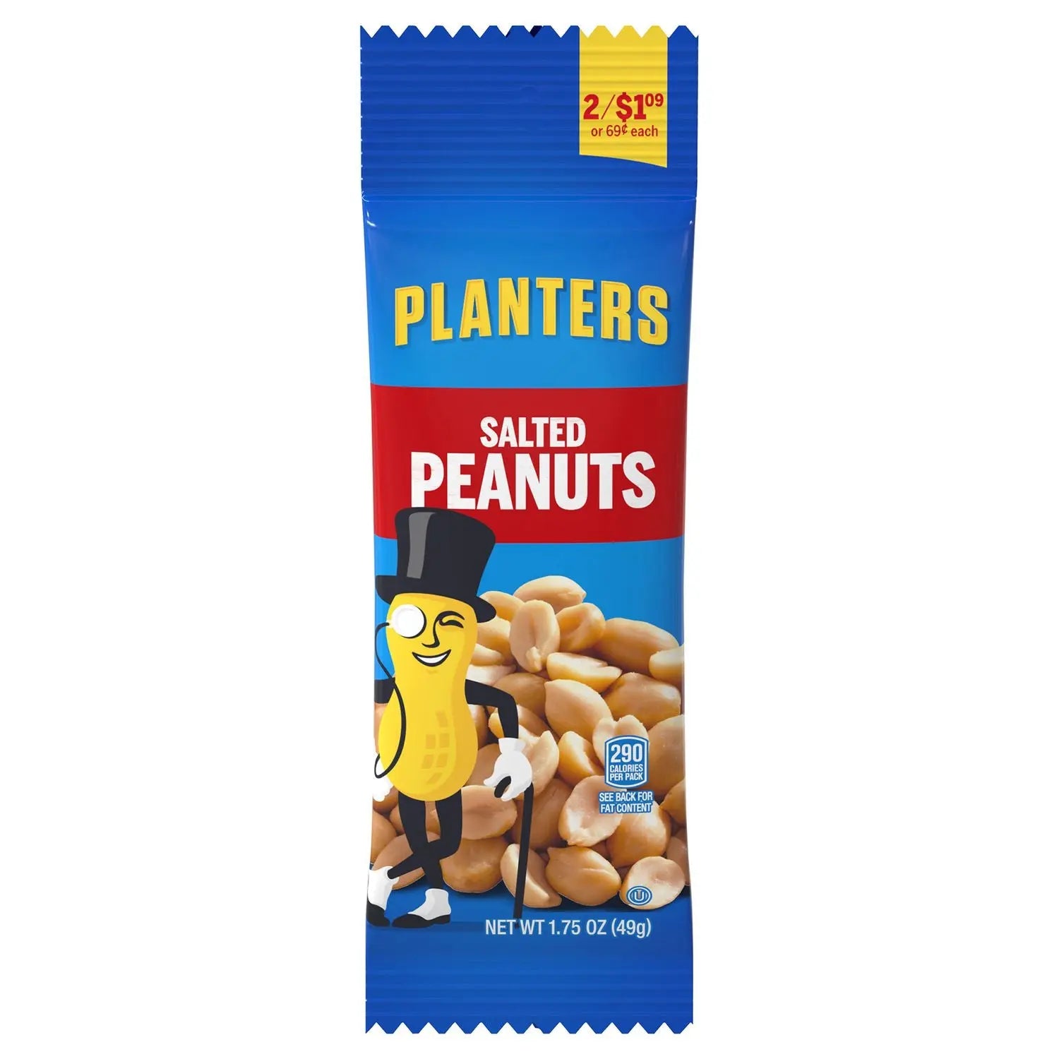 Salted Peanuts, 1.75 oz Pack, 18 Packets/Box, 2 Boxes/Carton Planters® Flipcost