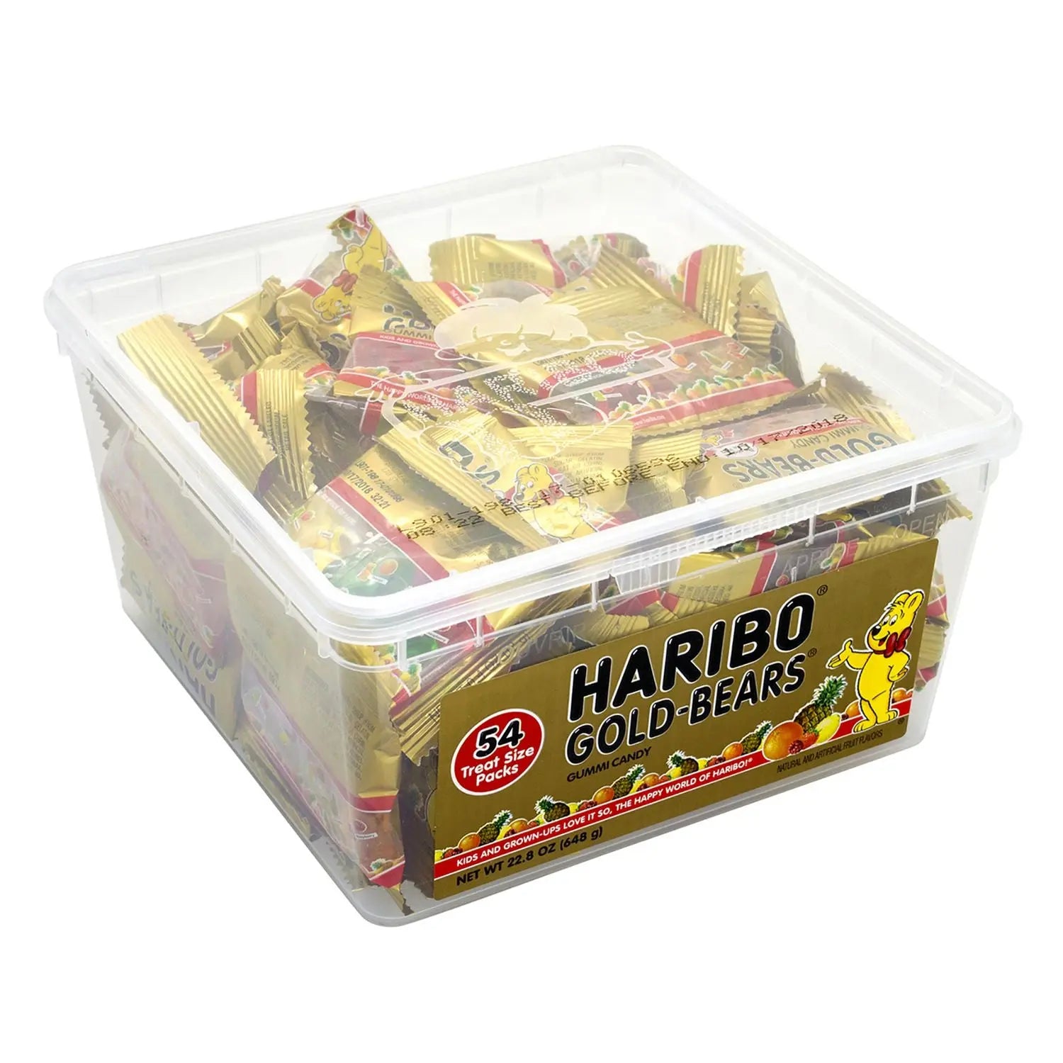 Goldbears Gummi Candy, Assorted Flavors, 0.4 oz Pouch, 54/Tub, 2 Tubs/Carton Haribo® Flipcost