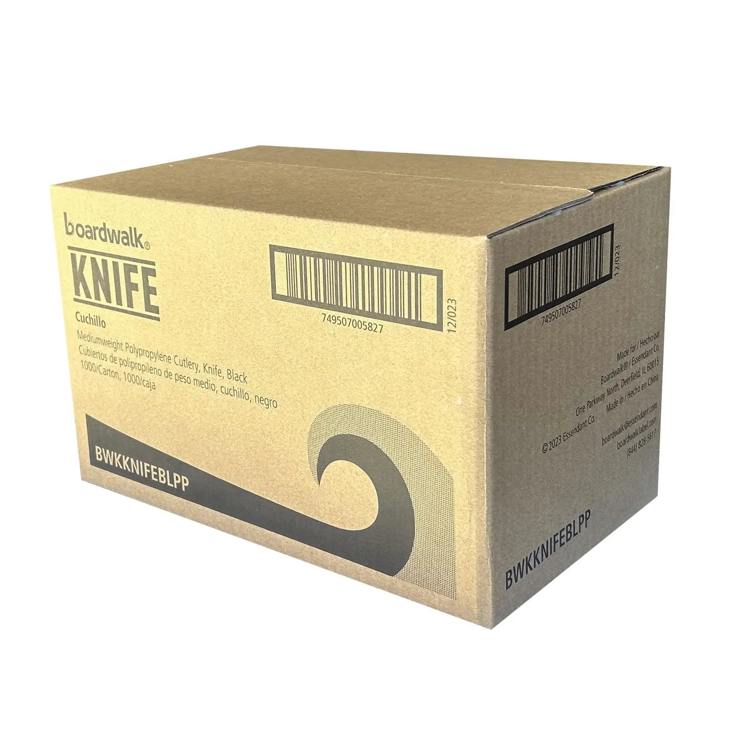 Mediumweight Polypropylene Cutlery, Knife, Black, 1,000/Carton Boardwalk® Flipcost