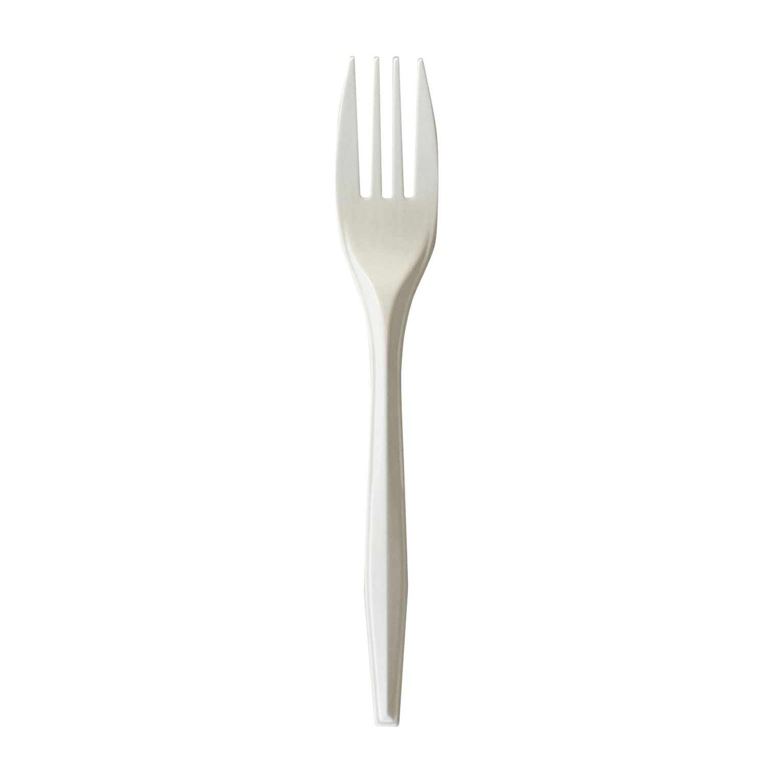 Boardwalk® Mediumweight Wrapped Polypropylene Cutlery, Fork, 5.51", Plastic, White, 1,000/Carton