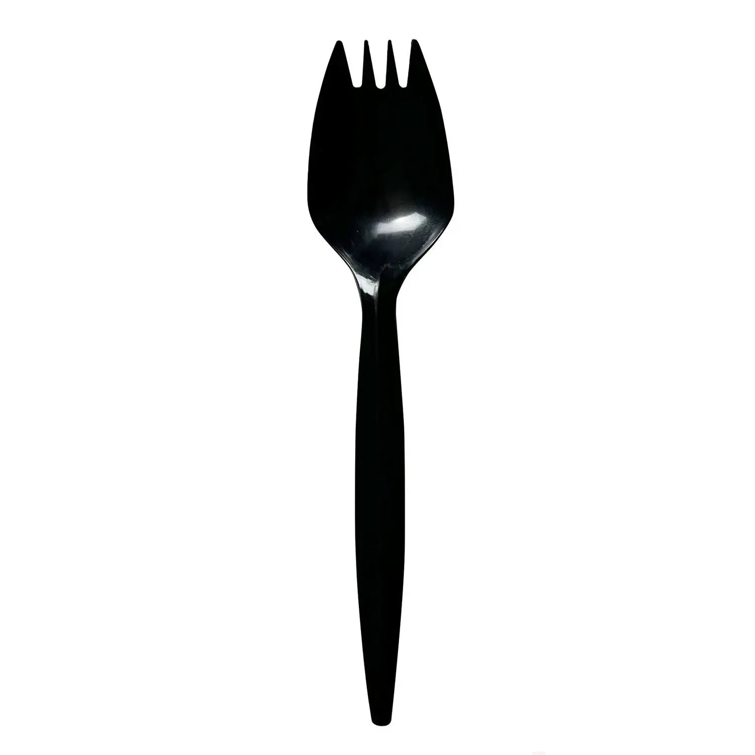 Mediumweight Wrapped Polypropylene Cutlery, Spork, Black, 1,000/Carton Boardwalk® Flipcost
