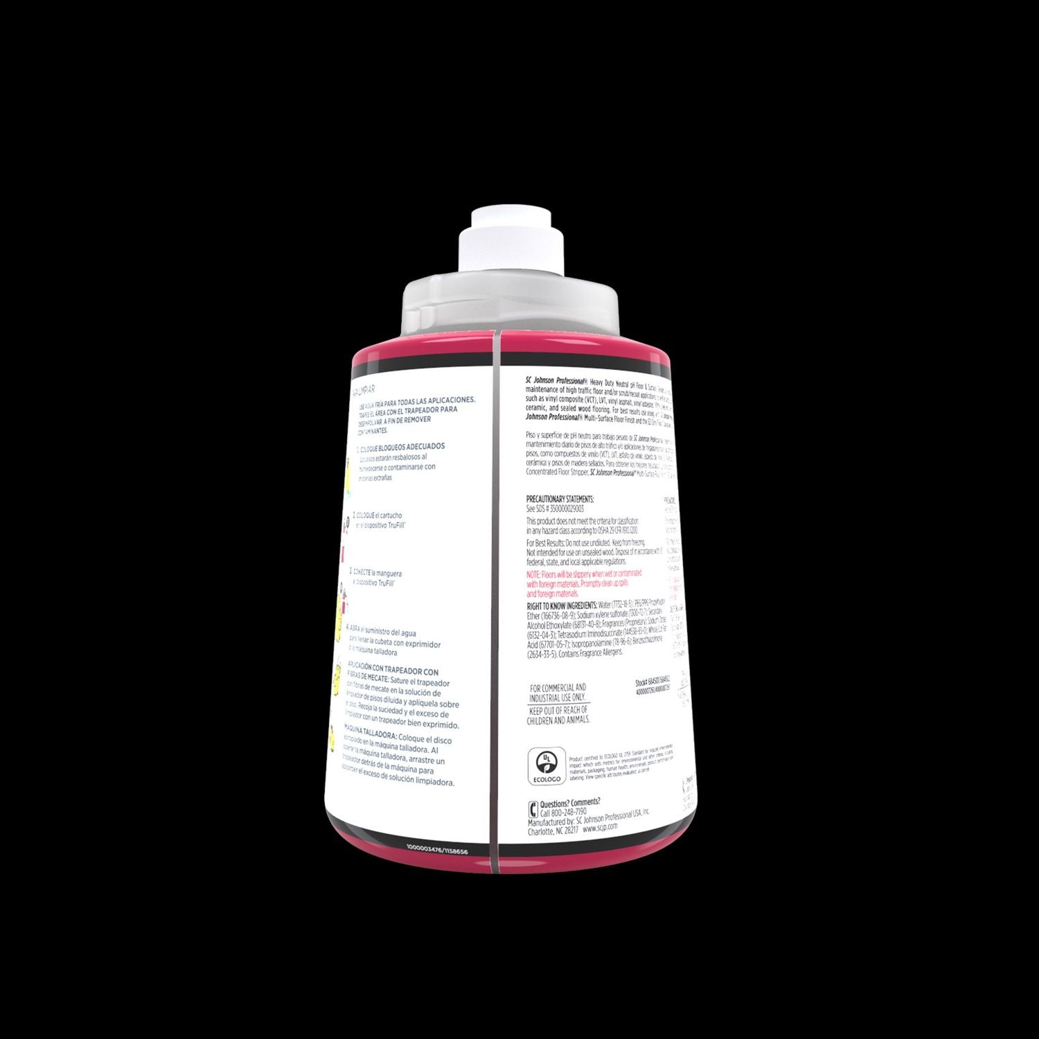 SC Johnson Professional® Heavy Duty Neutral Floor Cleaner, Fruity Floral Scent, 2 L Cartridge, 2/Carton