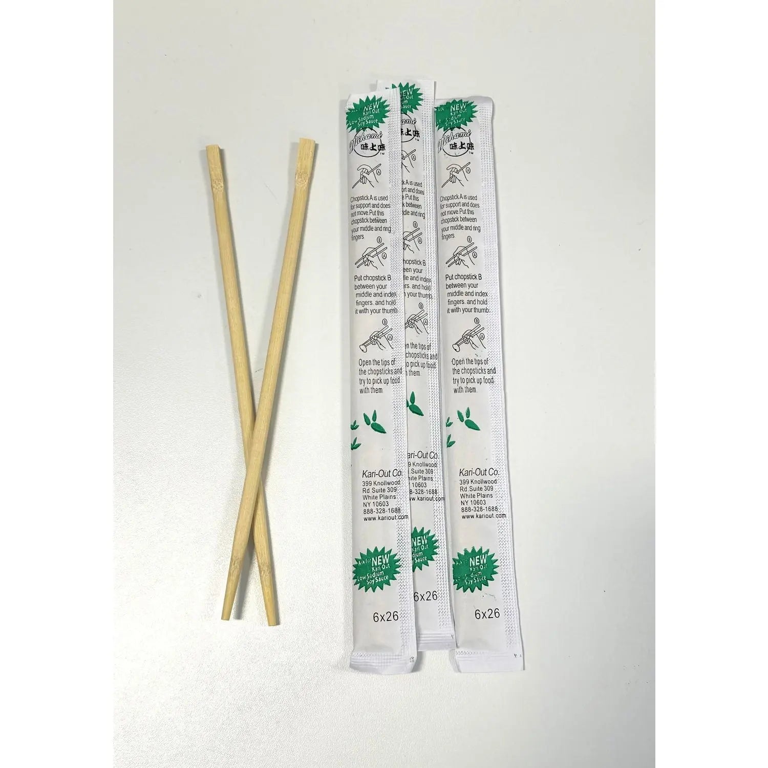 Chopsticks, 9", White, 1,340/Carton Kari-Out® Flipcost