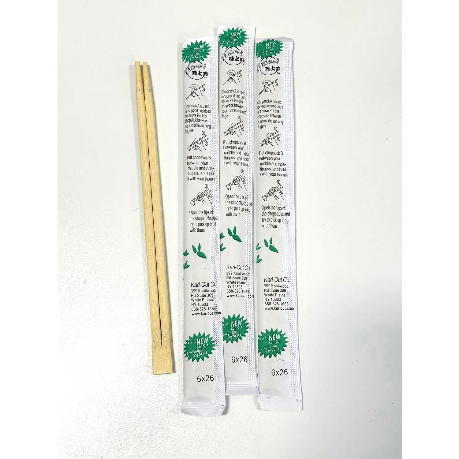 Chopsticks, 9", White, 1,340/Carton Kari-Out® Flipcost
