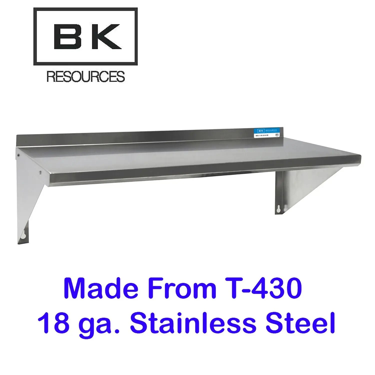 Stainless Steel Economy Overshelf, 48w x 16d x 11.5h, Stainless Steel, Silver, 2/Pallet BK Resources Flipcost