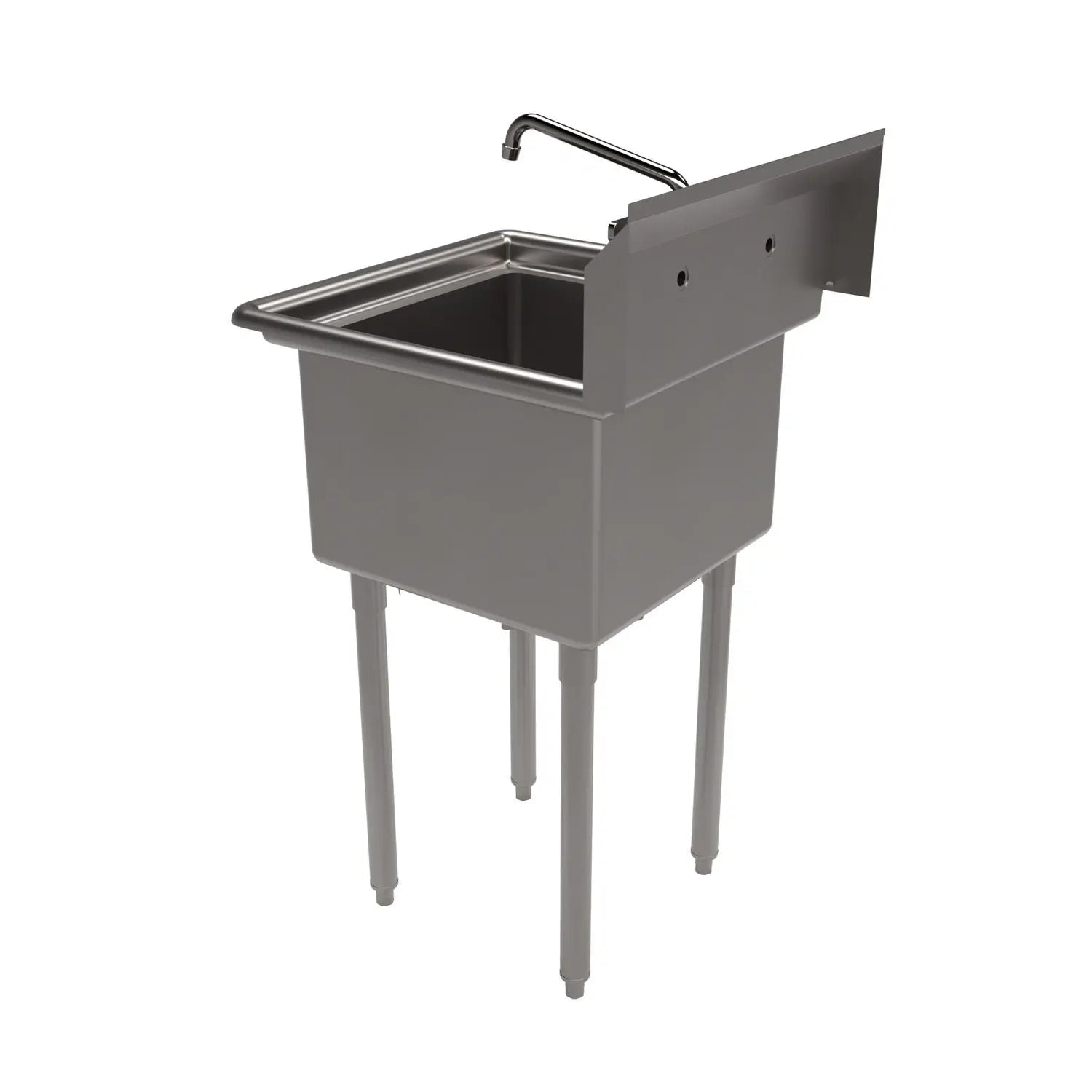 Stainless Steel Sink and Faucet Bundle, Sink/Faucet/Faucet Mounting Kit/Drain, 18" L x 18" W x 14" D BK Resources Flipcost