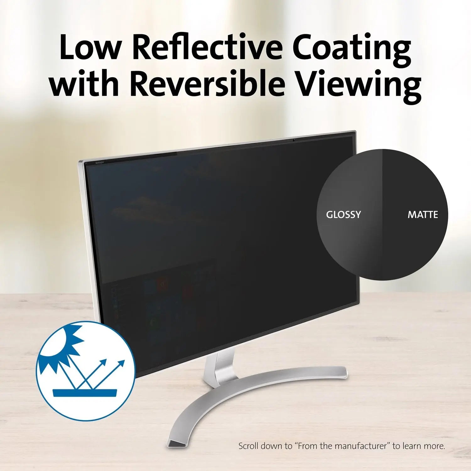 Magnetic Monitor Privacy Screen for 24" Widescreen Flat Panel Monitors, 16:9 Aspect Ratio Kensington® Flipcost
