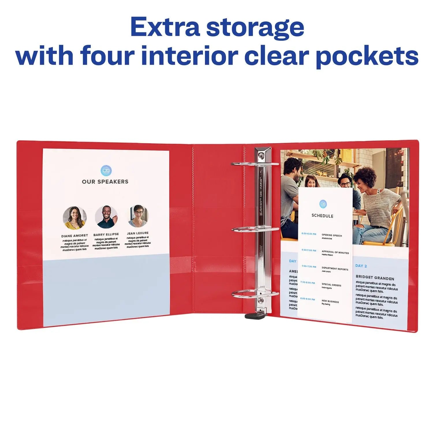 Heavy-Duty View Binder with DuraHinge and One Touch EZD Rings, 3 Rings, 1" Capacity, 11 x 8.5, Red, 12/Carton Avery® Flipcost