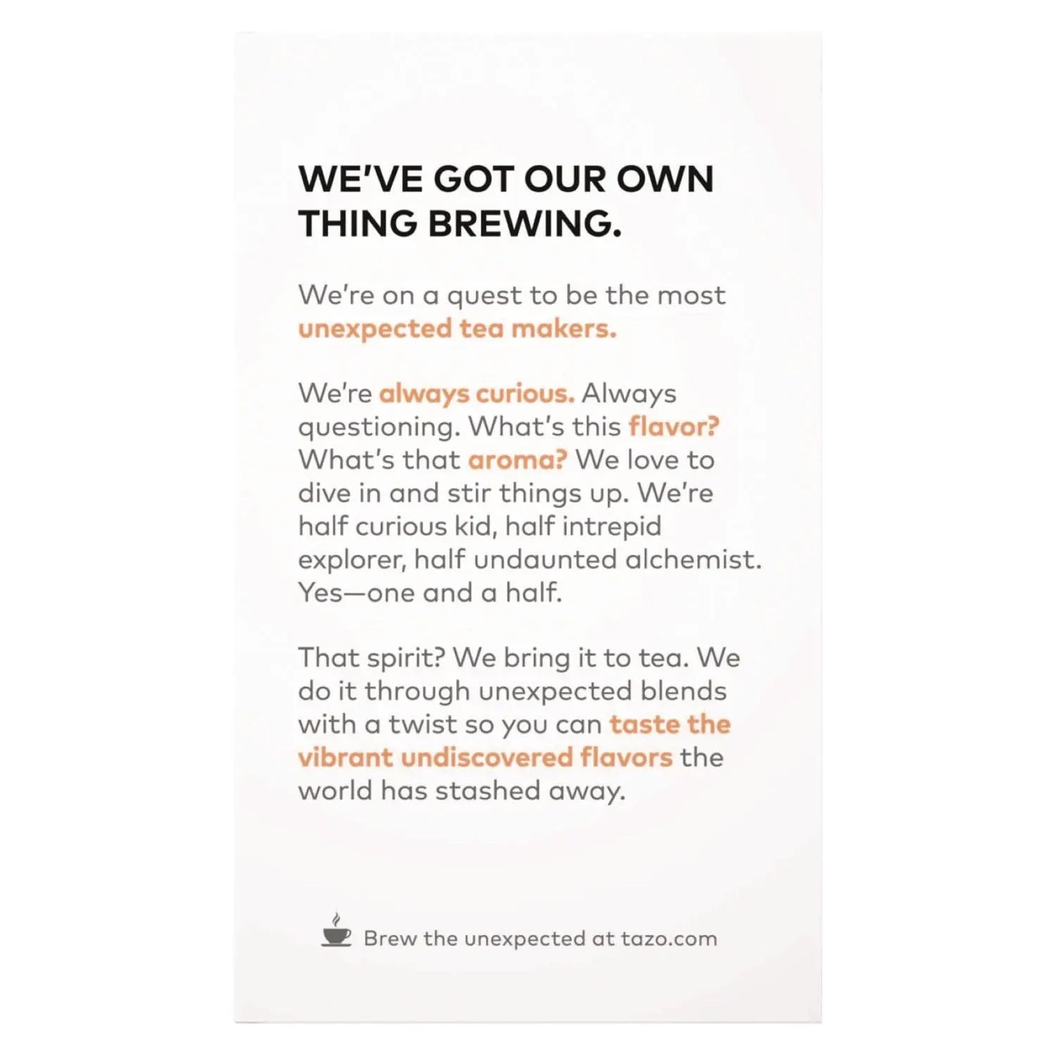 Tea Bags, Wild Sweet Orange, 20/Box, 6 Boxes/Carton Tazo® Flipcost