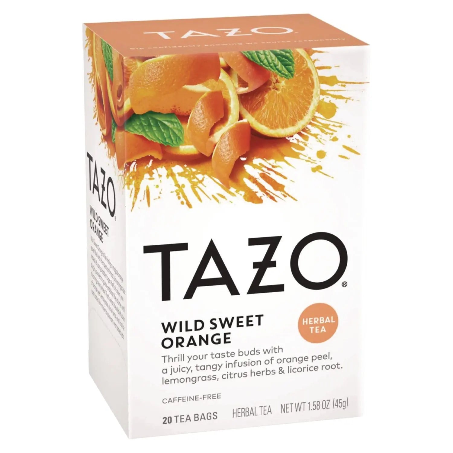 Tea Bags, Wild Sweet Orange, 20/Box, 6 Boxes/Carton