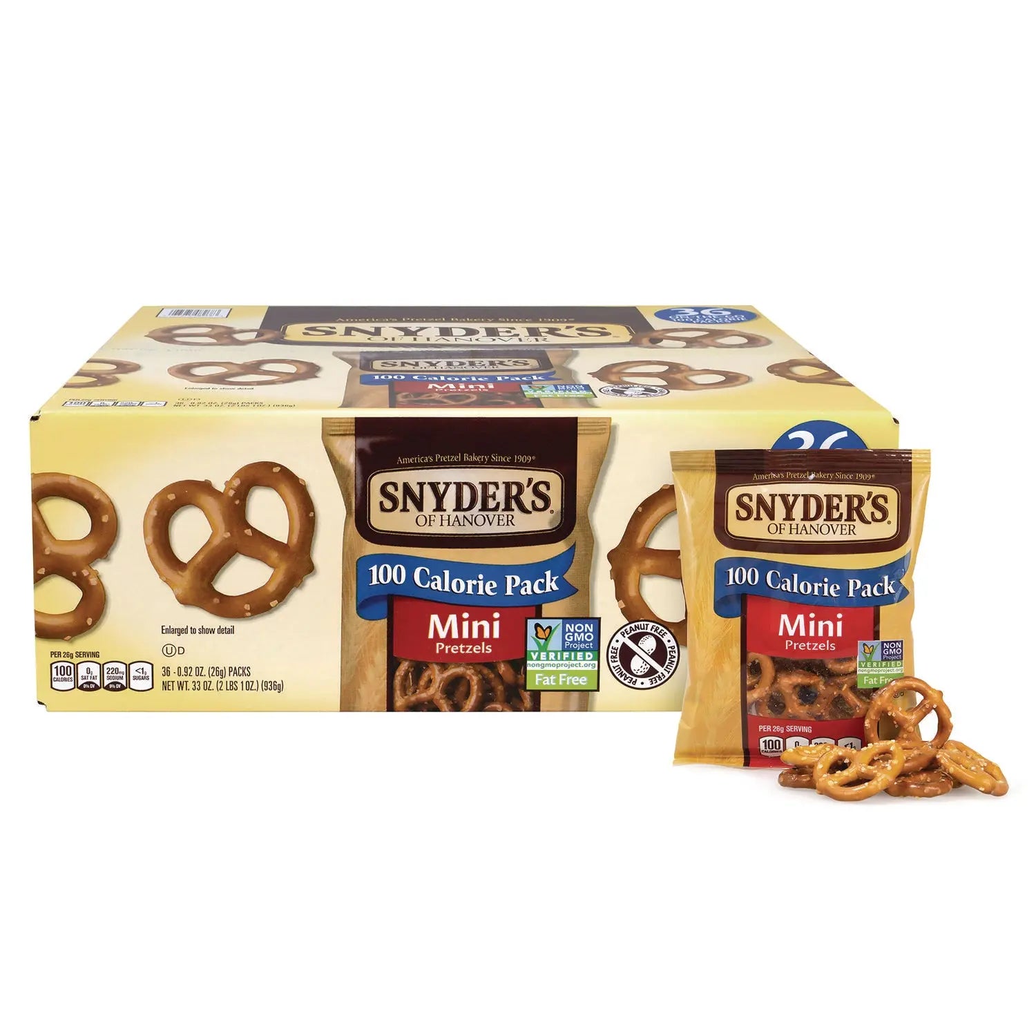 Mini Pretzels. 0.92 oz Pack, 36 Packs/Box, 2 Boxes/Carton Snyder's® Flipcost