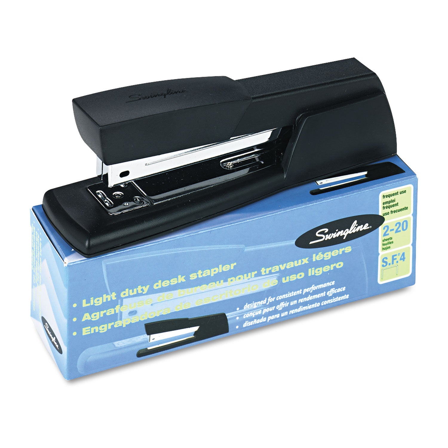 Swingline® Light-Duty Full Strip Desk Stapler, 20-Sheet Capacity, Black