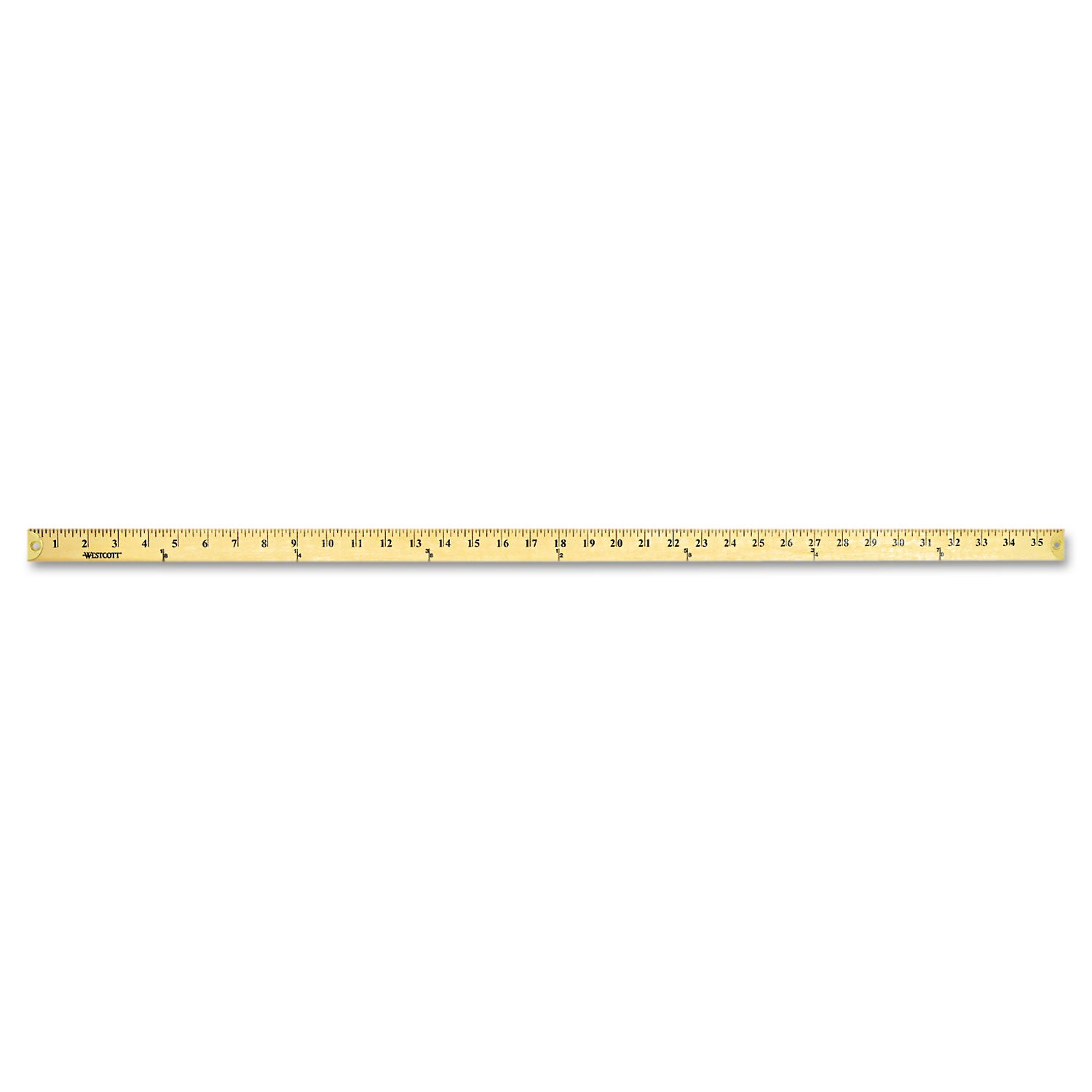 Westcott® Wood Yardstick With Metal Ends, 36" Long. Clear Lacquer Finish
