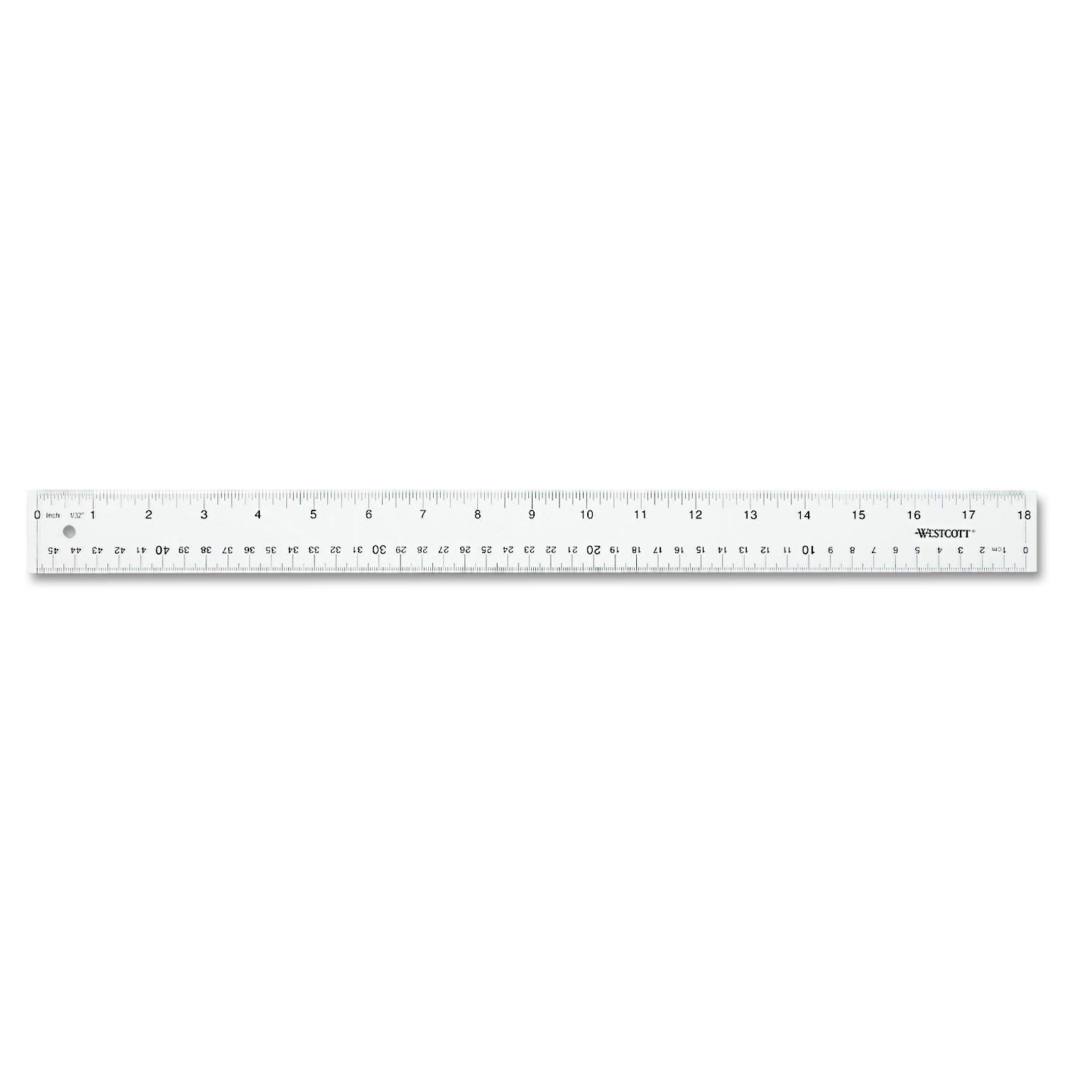 Westcott® Clear Flexible Acrylic Ruler, Standard/metric, 18" Long, Clear