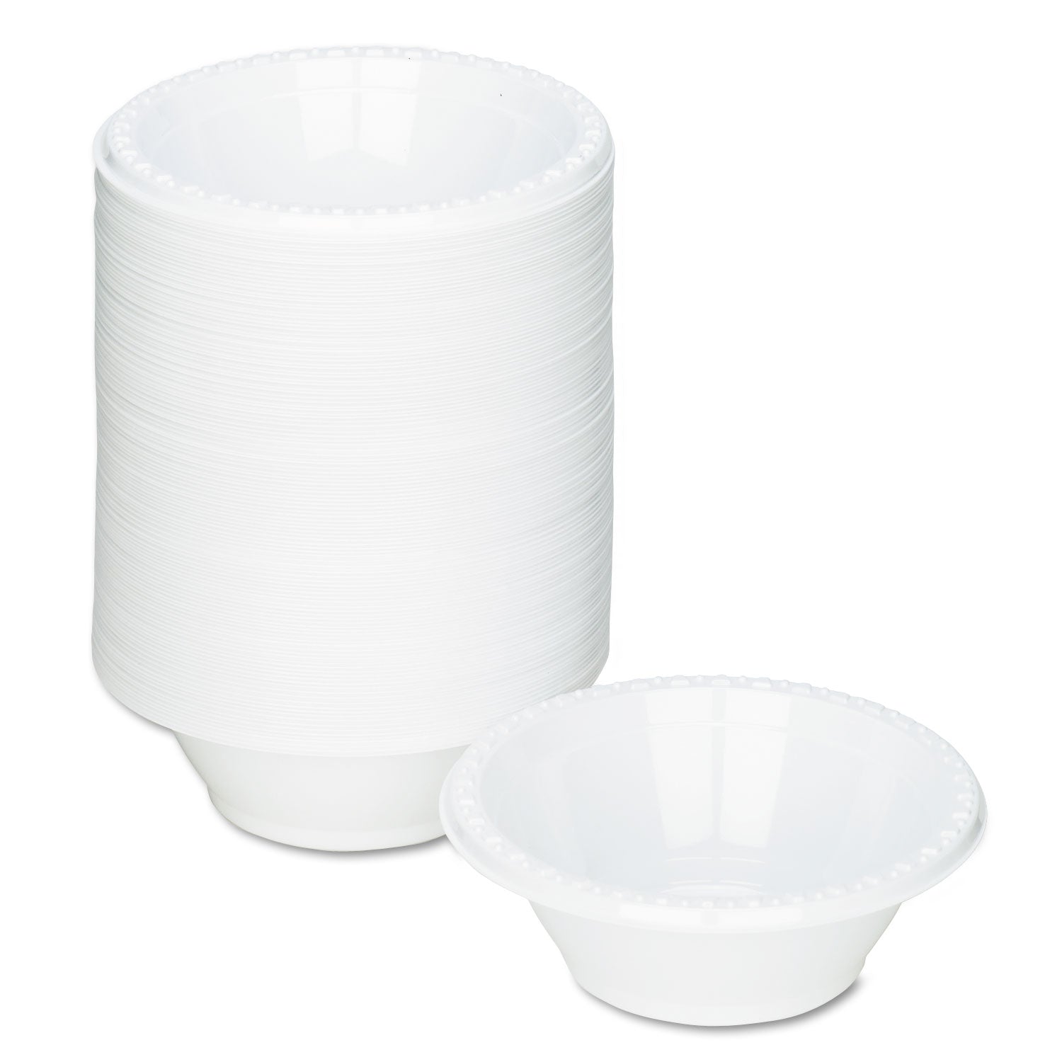 Tablemate® Plastic Dinnerware, Bowl, 5 oz, White, 125/Pack