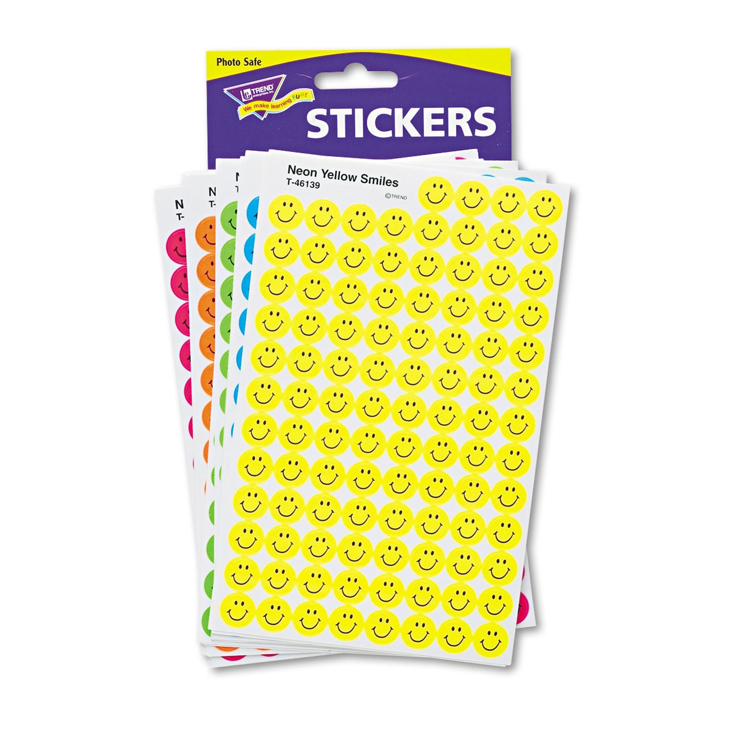 SuperSpots and SuperShapes Sticker Variety Packs, Neon Smiles, Assorted Colors, 2,500/Pack