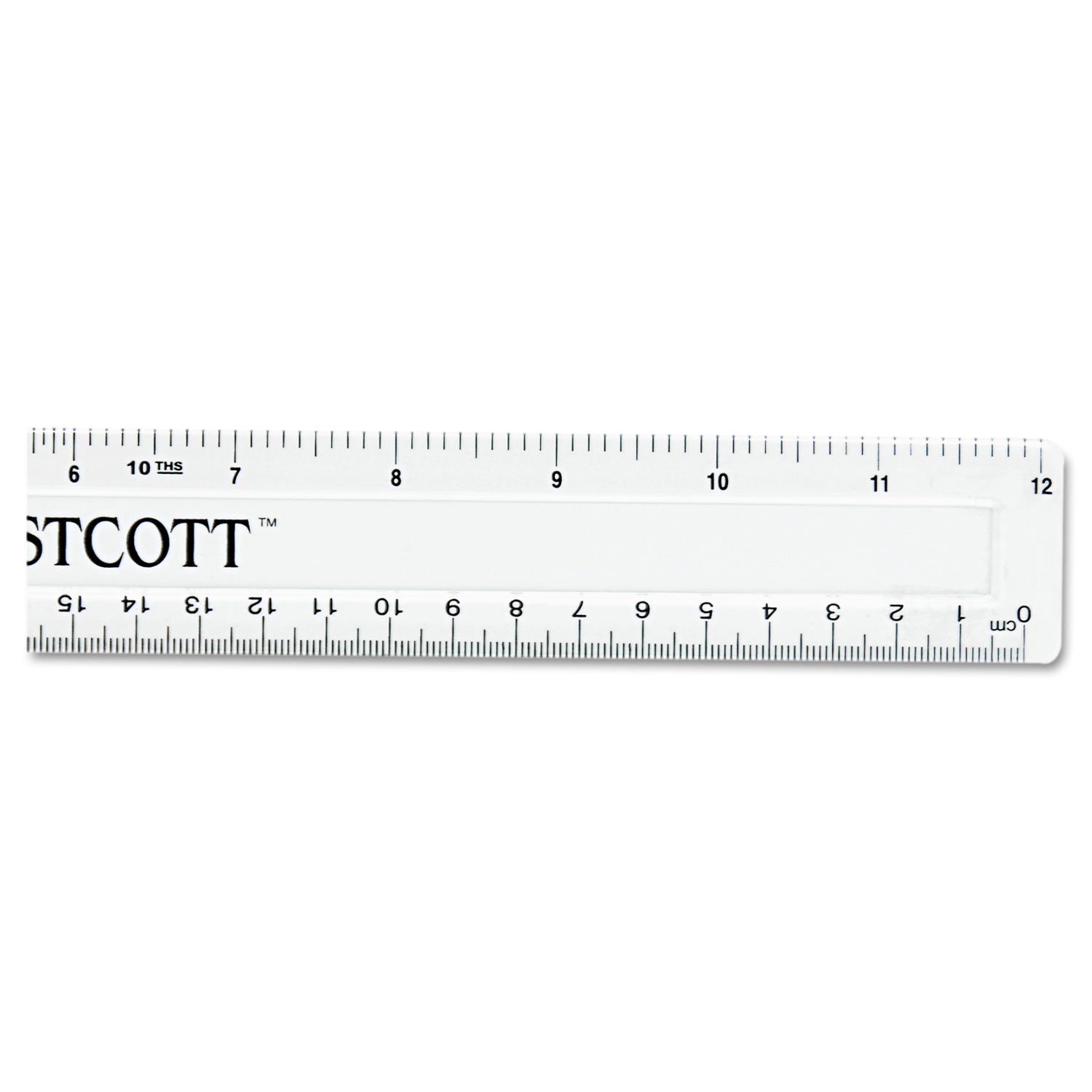 Westcott® Non-Shatter Flexible Ruler, Standard/metric, 12" Long, Plastic, Clear