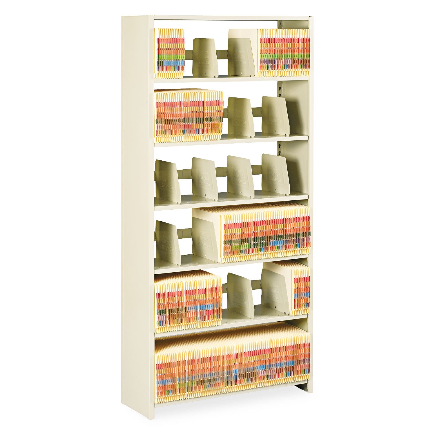 Tennsco Snap-Together Steel Six-Shelf Closed Starter Set, 36w X 12d X 76h, Sand