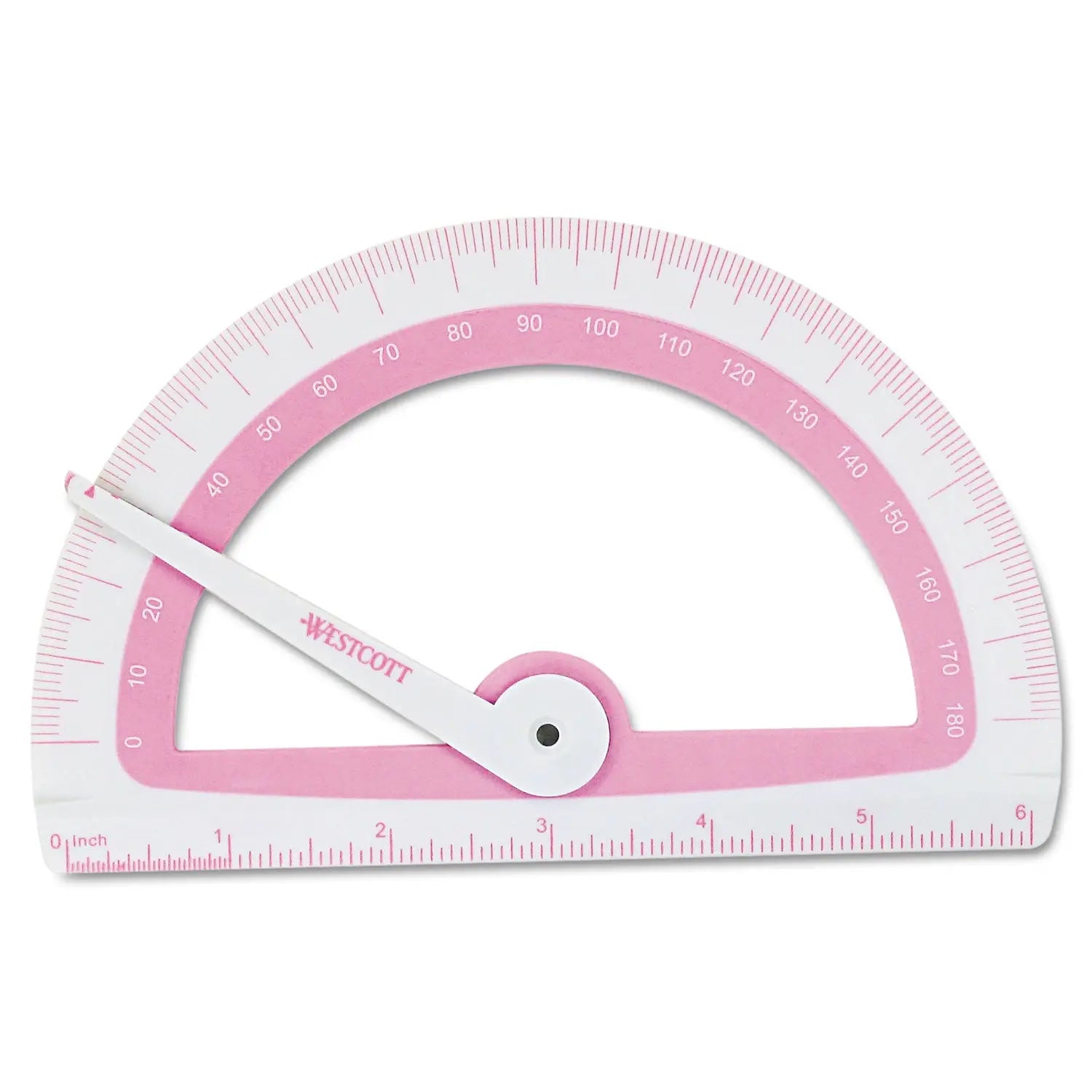 Soft Touch School Protractor with Antimicrobial Product Protection, Plastic, 6" Ruler Edge, Assorted Colors Westcott® Flipcost