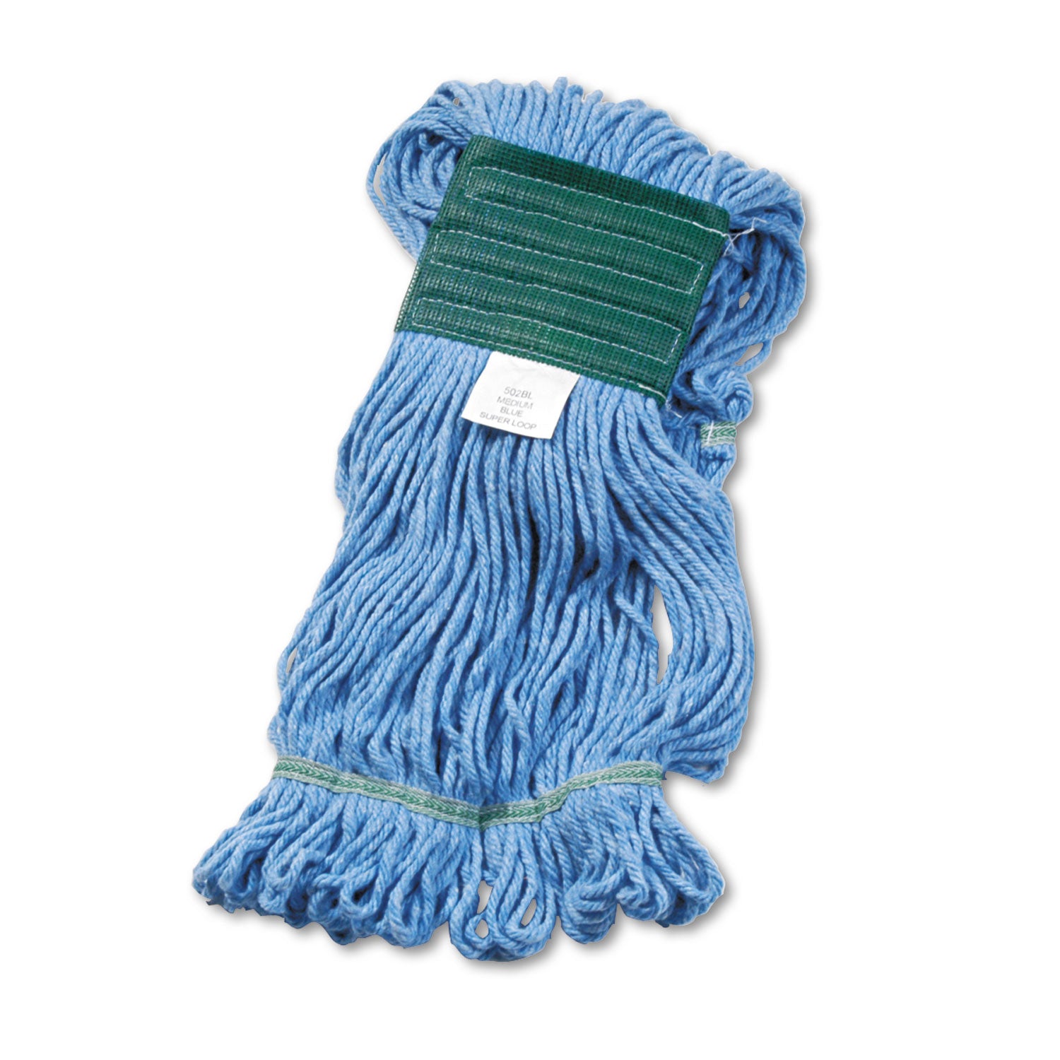 Boardwalk® Super Loop Wet Mop Head, Cotton/synthetic Fiber, 5" Headband, Medium Size, Blue