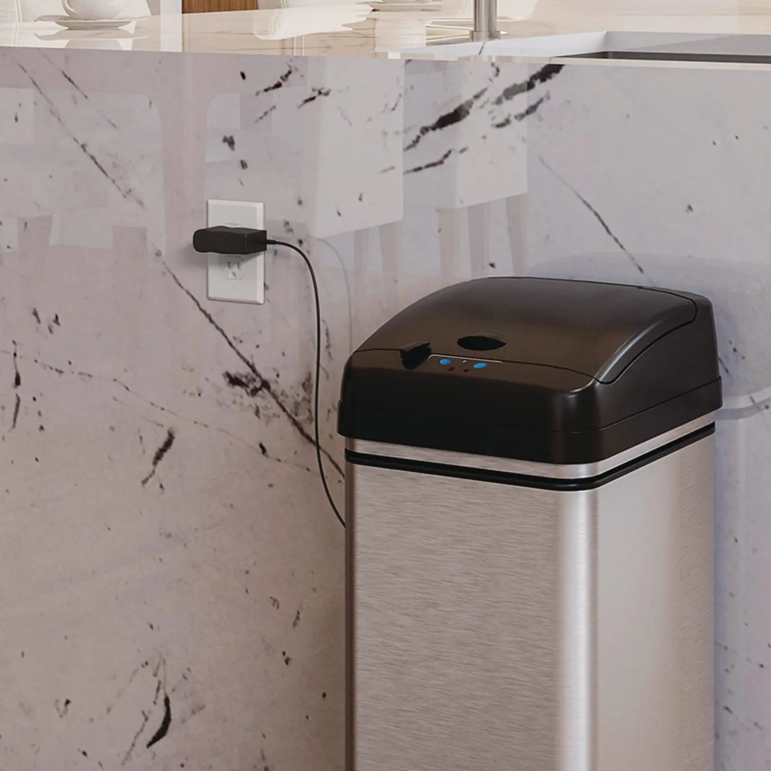 AC Adapter for Sensor Trash Cans, 2.3", Black HLS Commercial® Flipcost