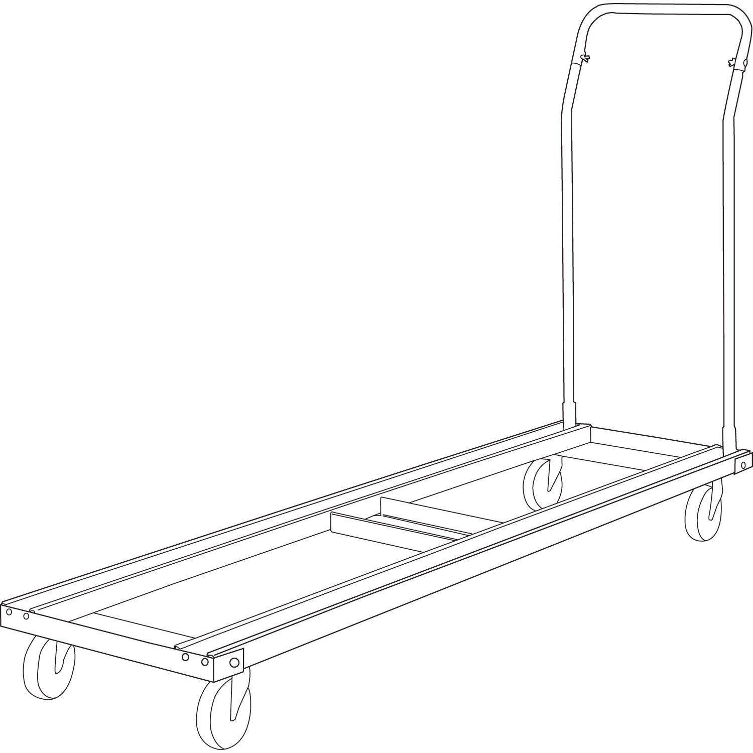 Alera® Chair/Table Cart, Metal, 600 lb Capacity, 20.86" x 50.78" to 72.04" x 43.3", Black