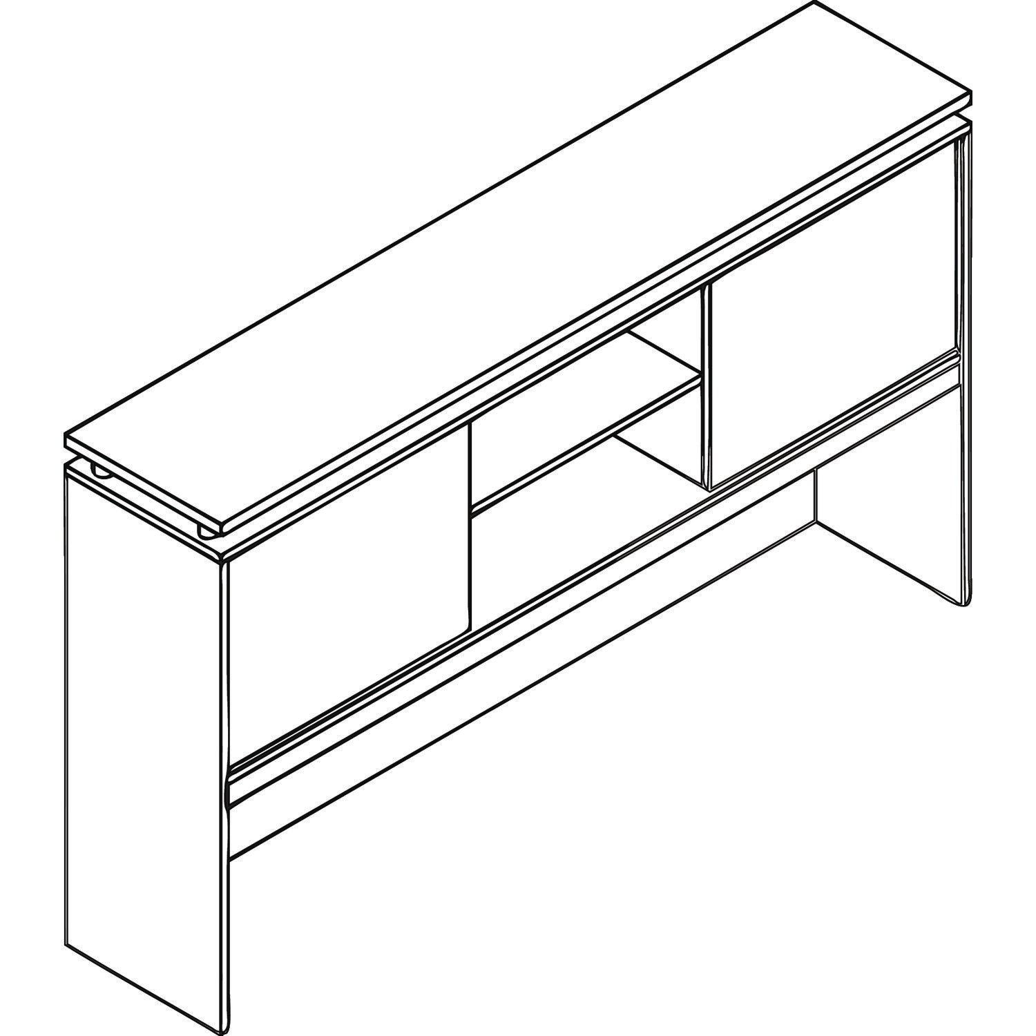 Alera® Alera Sedina Series Hutch With Sliding Doors, 72w X 15d X 42.5h, Espresso