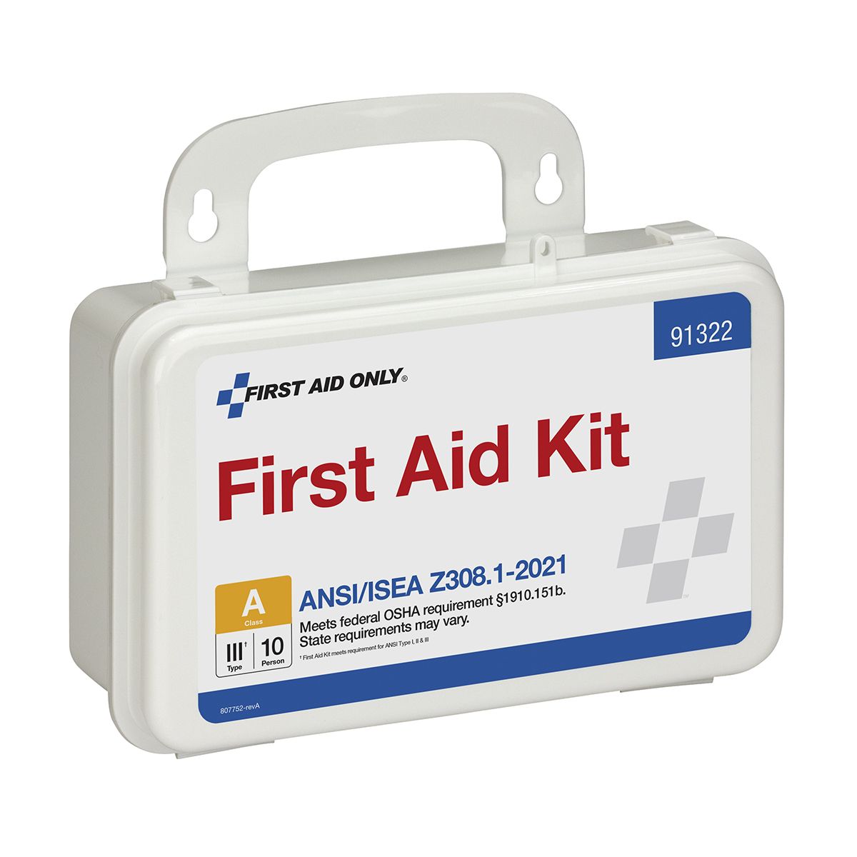 First Aid Only™ ANSI 2021 First Aid Kit for 10 People, 76 Pieces, Plastic Case
