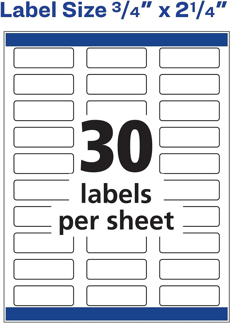 Avery® Vibrant Color Printing Mailing Labels, Inkjet Printers, 0.75 X 2.25, Matte White, 30/sheet, 20 Sheets/pack