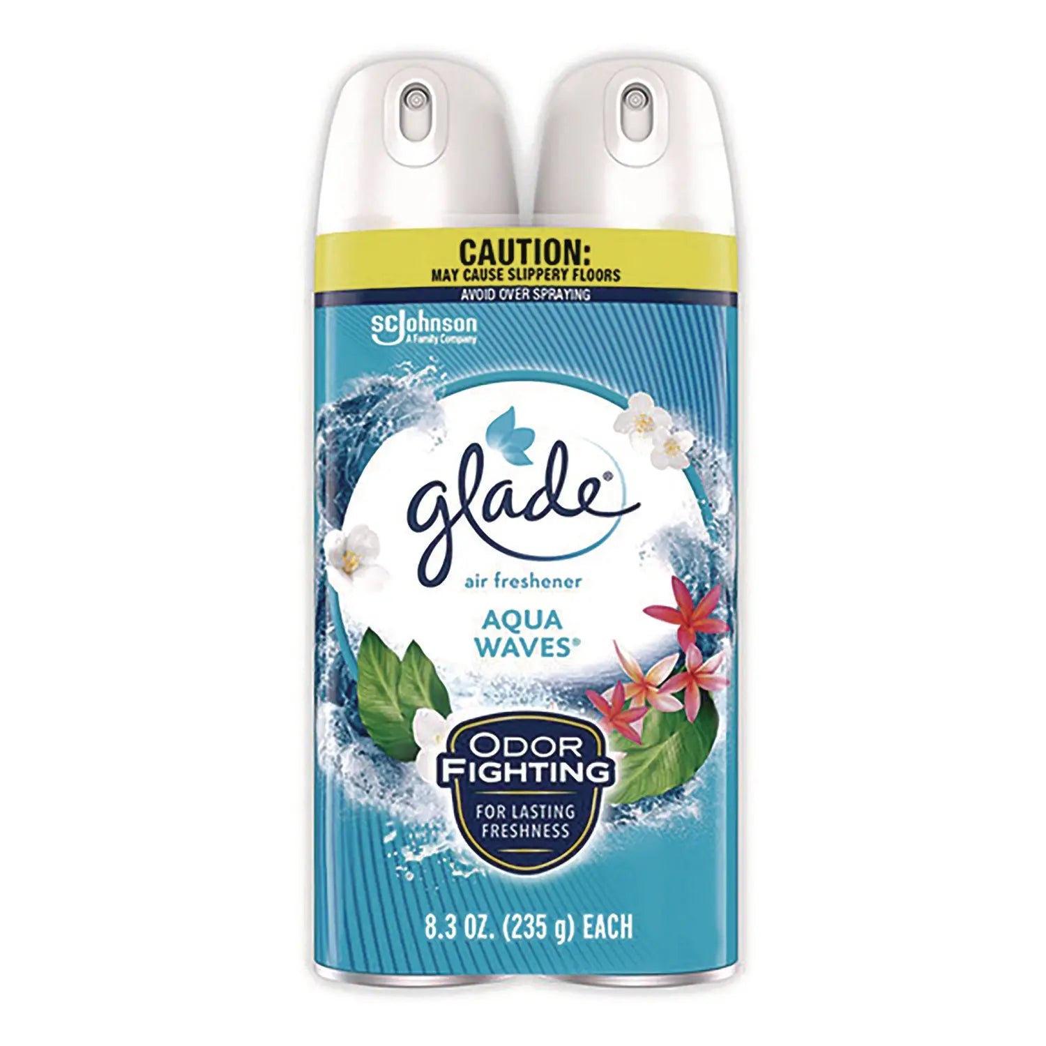 Air Freshener, Aqua Waves Scent, 8.3 oz Aerosol Spray, 2/Pack