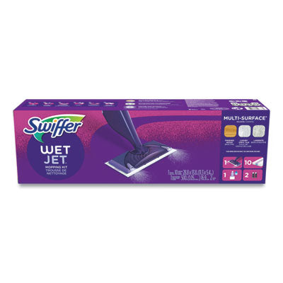 All-in-one mopping system, WetJet Mop Starter Kit with 10 Pads and 1 Cleaner, 11.3 x 5.4 Head, Silver Handle Flipcost Flipcost