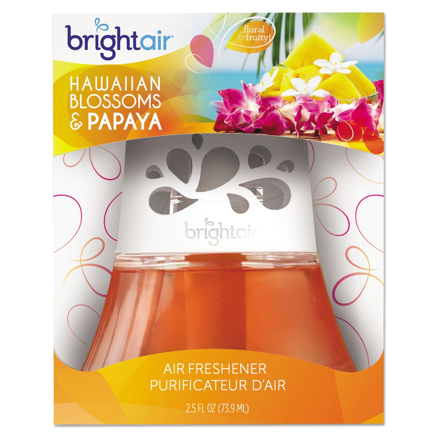 BRIGHT Air® Scented Oil Air Freshener, Hawaiian Blossoms And Papaya, Orange, 2.5oz