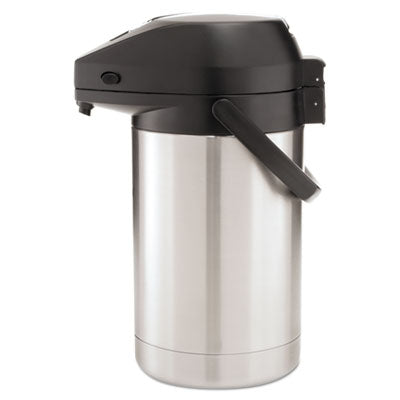 BUNN® 2.5 Liter Lever Action Airpot Stainless Steel Black Flipcost Flipcost