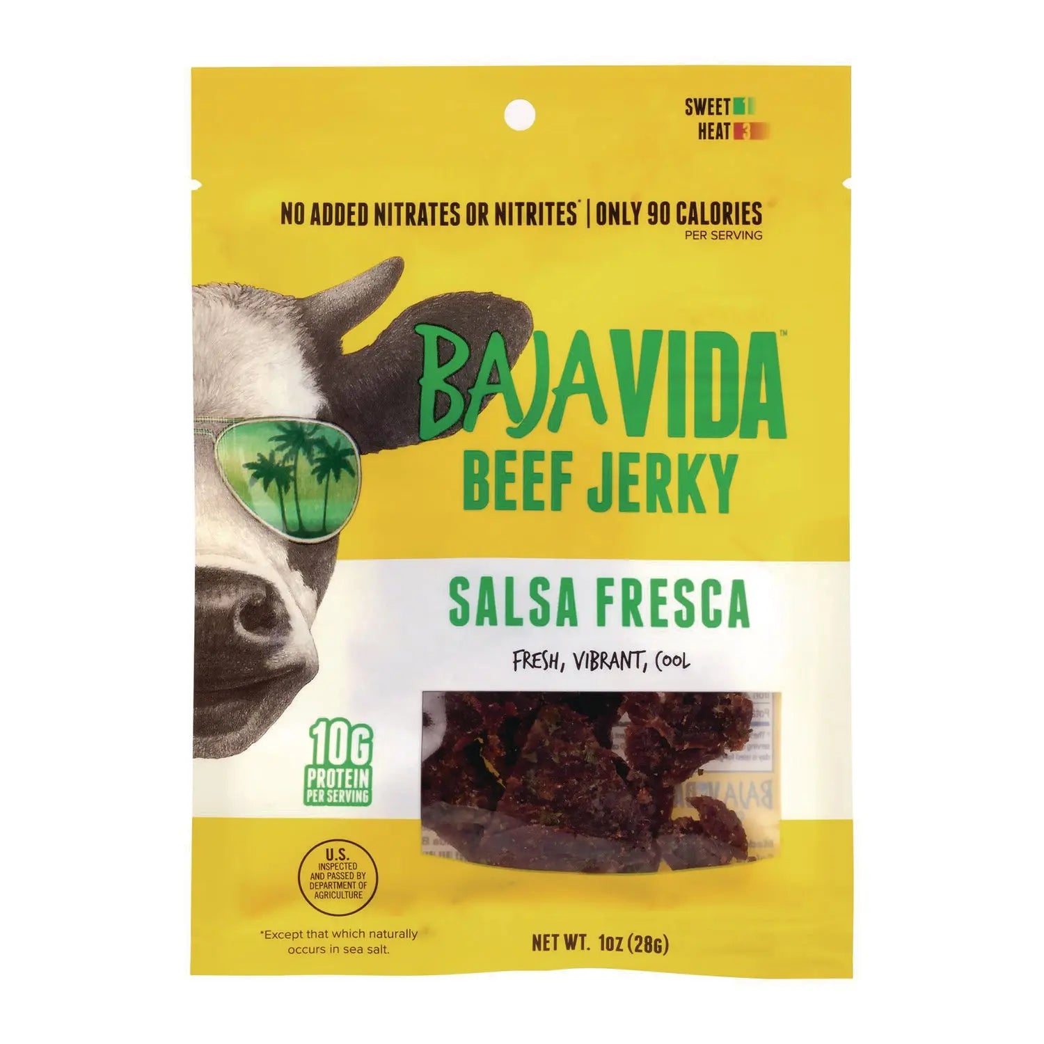 Beef Jerky Salsa Fresca Snack Pack, Salsa Fresca, 1 oz Packet, 12/Carton Baja Jerky Flipcost