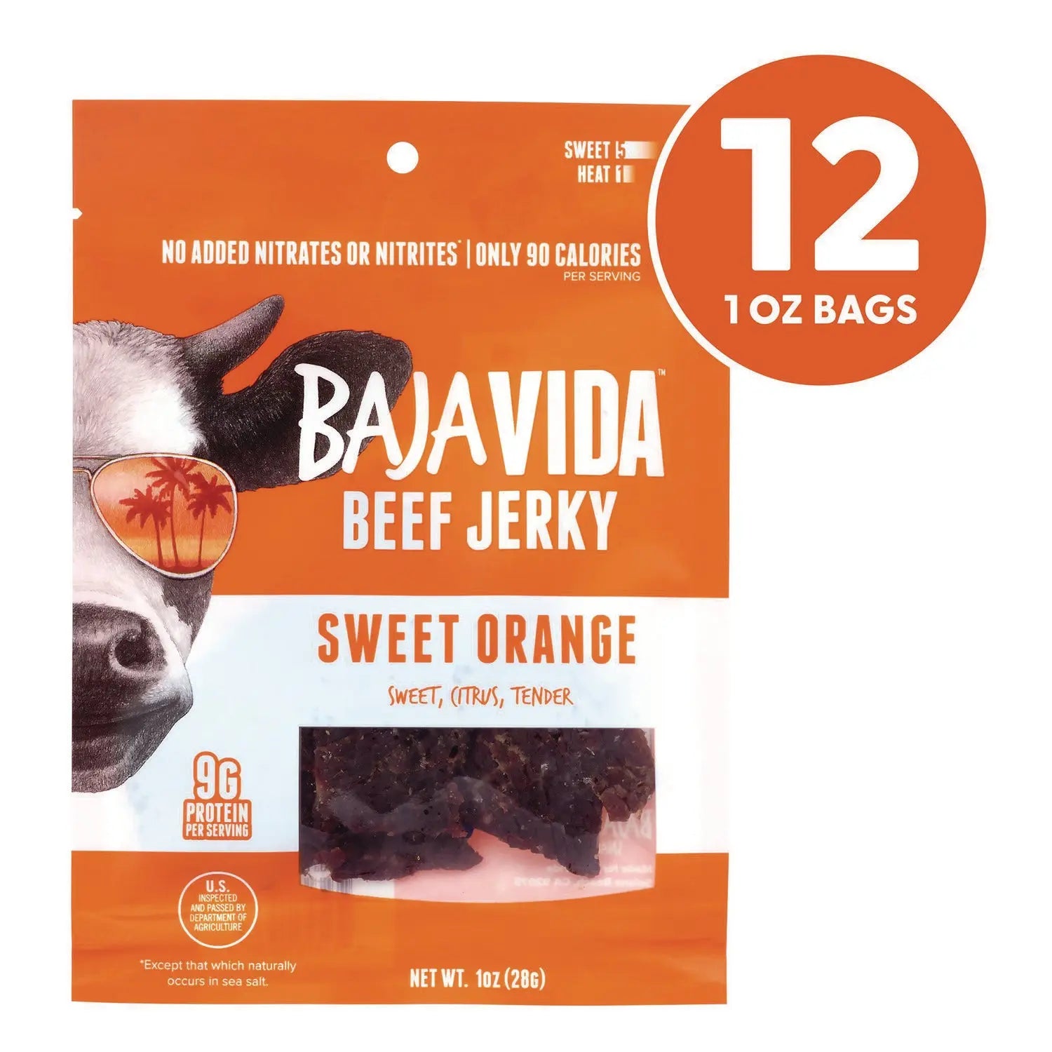 Beef Jerky Sweet Orange Snack Pack, Sweet Orange, 1 oz Packet, 12/Carton Baja Jerky Flipcost