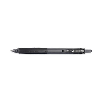 Pilot® G-Knock BeGreen Gel Pen, Retractable, Fine 0.7 mm, Black Ink, Smoke/Black Barrel, Dozen Flipcost Flipcost