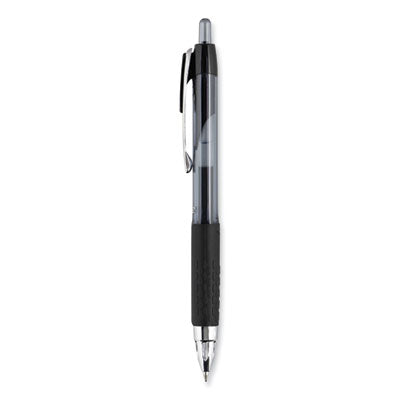uniball® Signo 207 Smooth-Flowing Pigment-Based Gel Pen, Retractable, Fine 0.5 mm, Black Ink, Smoke/Black Barrel, Dozen Flipcost Flipcost