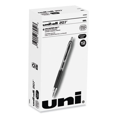 Gel Pen Medium Black Ink, Retractable, Medium 0.7 mm, Black Ink, Smoke/Black Barrel, Dozen Flipcost Flipcost