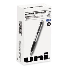 uniball® 207 Impact Gel Pen, Stick, Bold 1 mm, Blue Ink, Silver/Black/Blue Barrel Flipcost Flipcost