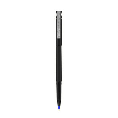 uniball® Roller Ball Pen, Stick, Extra-Fine 0.5 mm, Blue Ink, Black/Blue Barrel, Dozen Flipcost Flipcost