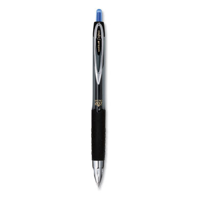 Gel Pen with Uni Super Ink, Retractable, Fine 0.5 mm, Blue Ink, Smoke/Black/Blue Barrel, Dozen Flipcost Flipcost