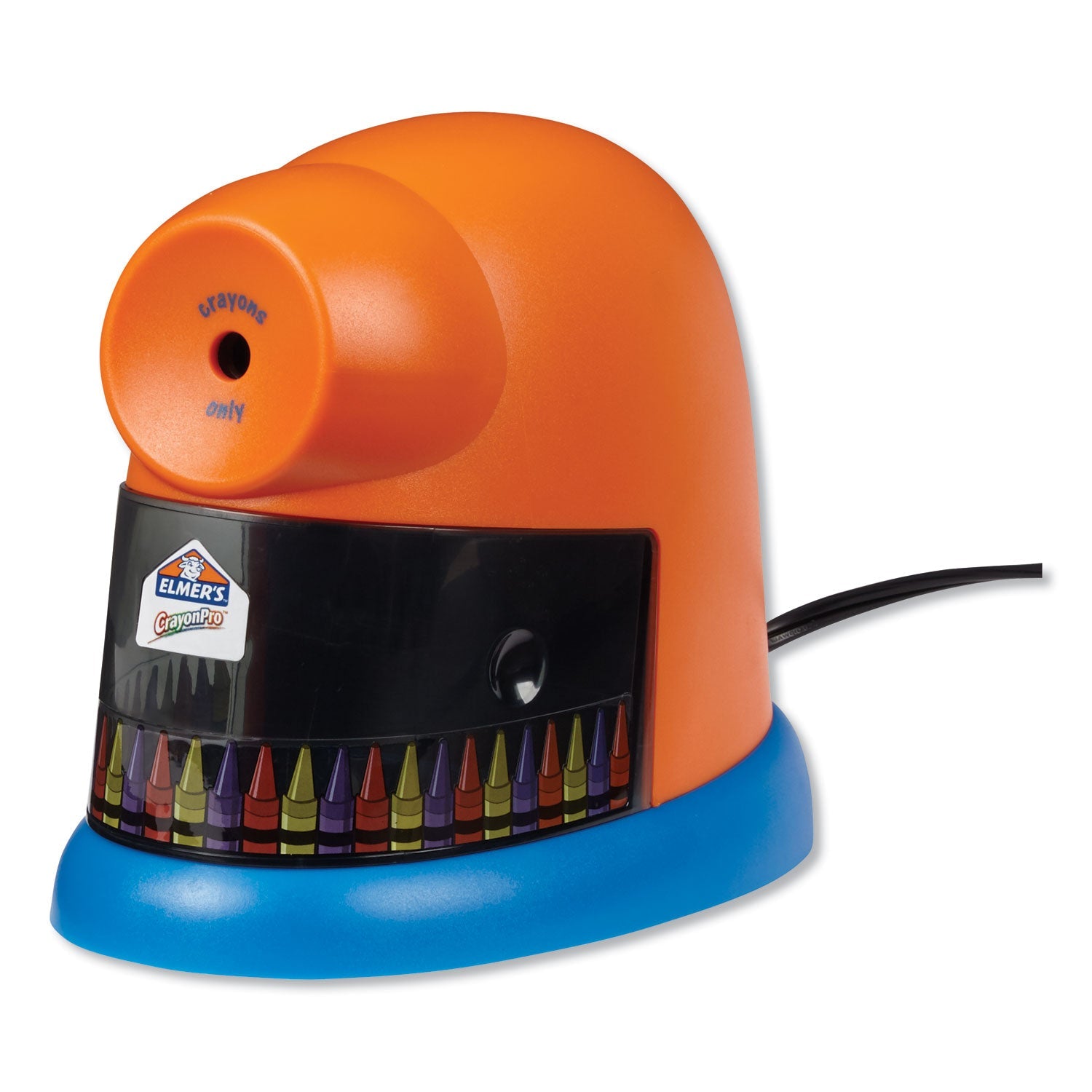 Elmer's® Crayonpro Electric Sharpener, School Version, Ac-Powered, 5.63 X 8.75 X 7.13, Orange/blue