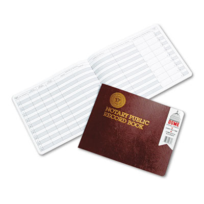 Dome® Notary Public Record Book, 10 Column Format, Maroon Cover, 10.5 x 8.25 Sheets, 32 Sheets/Book Flipcost Flipcost