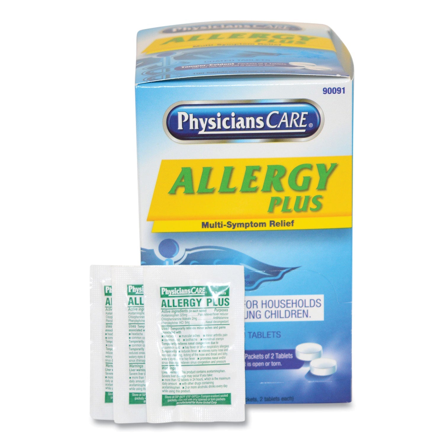 PhysiciansCare® Allergy Antihistamine Medication, Two-Pack, 50 Packs/box