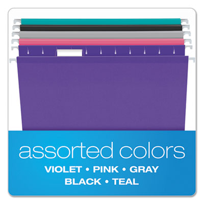 Pendaflex® Colored Reinforced Hanging Folders, Letter Size, 1/5-Cut Tabs, Assorted Bold Colors, 25/Box Flipcost Flipcost