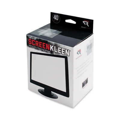 Read Right® Two Step ScreenKleen Wet and Dry Cleaning Wipes, 5 x 5, Unscented, 40/Box Flipcost Flipcost