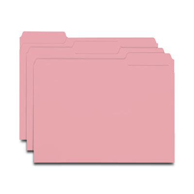 Smead™ Interior File Folders, 1/3-Cut Tabs: Assorted, Letter Size, 0.75" Expansion, Pink, 100/Box Flipcost Flipcost