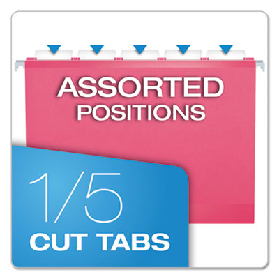 Pendaflex® Colored Reinforced Hanging Folders, Letter Size, 1/5-Cut Tabs, Pink, 25/Box Flipcost Flipcost