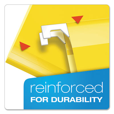 Pendaflex® Colored Reinforced Hanging Folders, Letter Size, 1/5-Cut Tabs, Yellow, 25/Box Flipcost Flipcost
