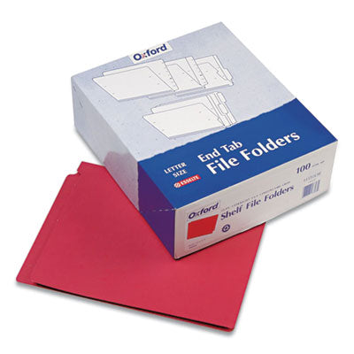Pendaflex® Colored End Tab Folders with Reinforced Double-Ply Straight Cut Tabs, Letter Size, 0.75" Expansion, Red, 100/Box Flipcost Flipcost